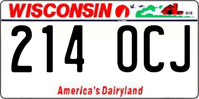 WI license plate 214OCJ
