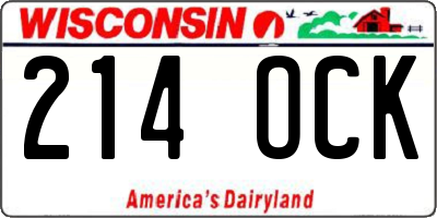 WI license plate 214OCK