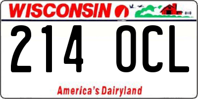 WI license plate 214OCL