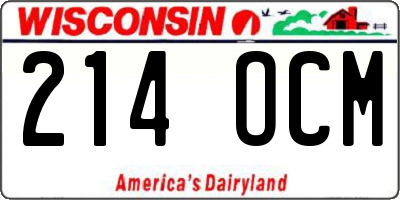 WI license plate 214OCM