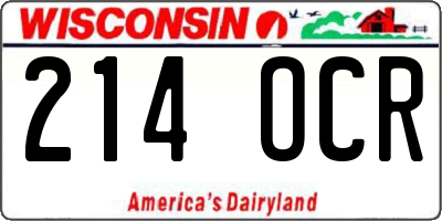 WI license plate 214OCR