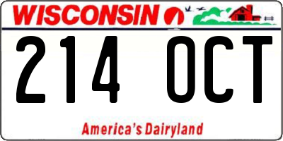 WI license plate 214OCT