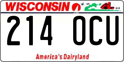 WI license plate 214OCU