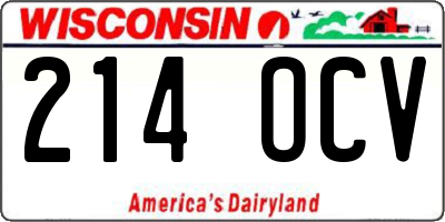 WI license plate 214OCV