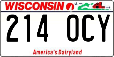 WI license plate 214OCY