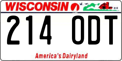 WI license plate 214ODT