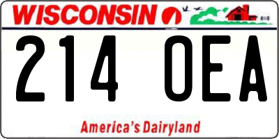 WI license plate 214OEA