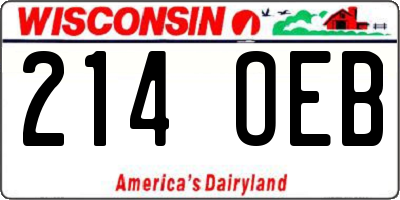WI license plate 214OEB