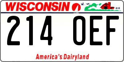 WI license plate 214OEF