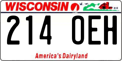 WI license plate 214OEH