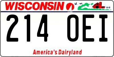 WI license plate 214OEI