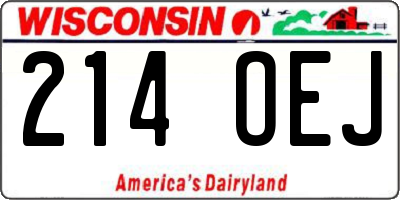 WI license plate 214OEJ