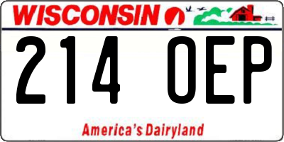 WI license plate 214OEP