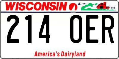 WI license plate 214OER