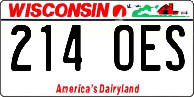 WI license plate 214OES