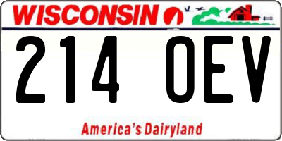 WI license plate 214OEV