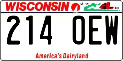 WI license plate 214OEW