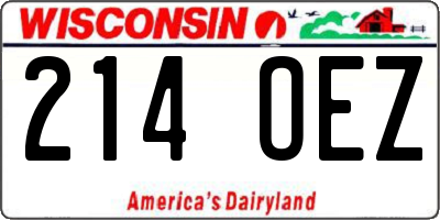 WI license plate 214OEZ