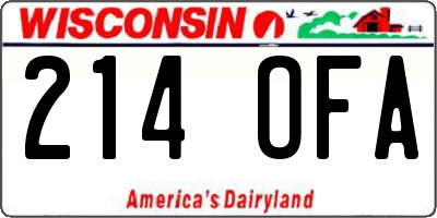 WI license plate 214OFA