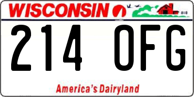 WI license plate 214OFG