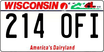 WI license plate 214OFI