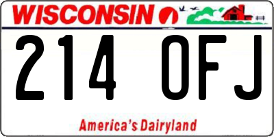 WI license plate 214OFJ