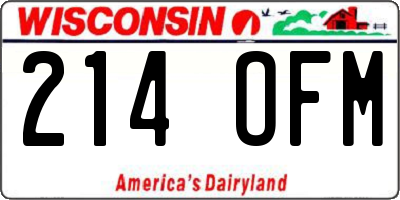 WI license plate 214OFM