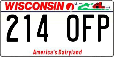 WI license plate 214OFP
