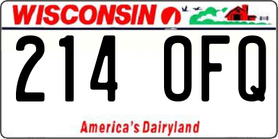 WI license plate 214OFQ