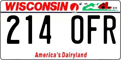 WI license plate 214OFR