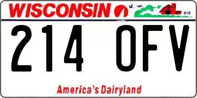 WI license plate 214OFV