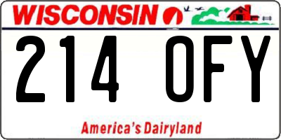 WI license plate 214OFY