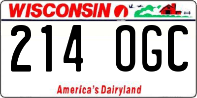 WI license plate 214OGC