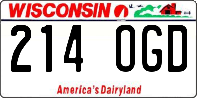 WI license plate 214OGD