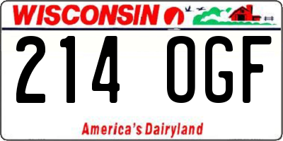 WI license plate 214OGF