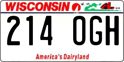WI license plate 214OGH