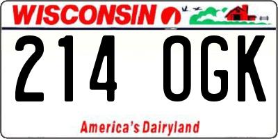 WI license plate 214OGK