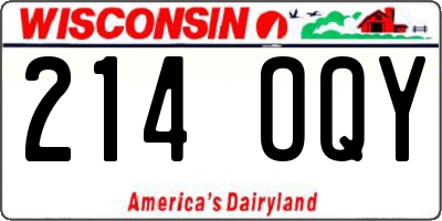 WI license plate 214OQY