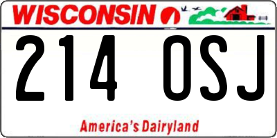 WI license plate 214OSJ