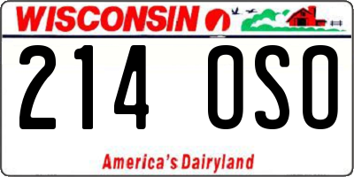 WI license plate 214OSO