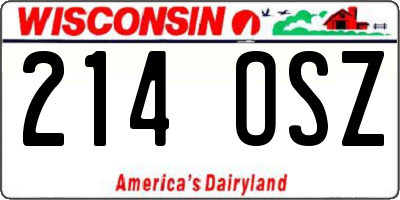 WI license plate 214OSZ