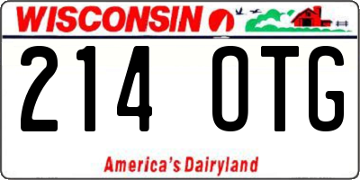 WI license plate 214OTG