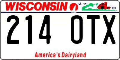 WI license plate 214OTX