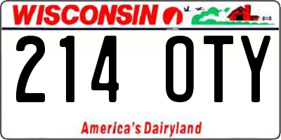 WI license plate 214OTY