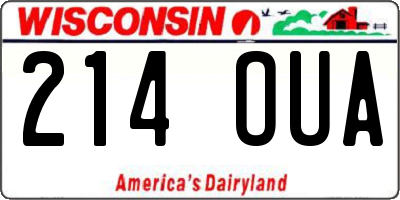 WI license plate 214OUA