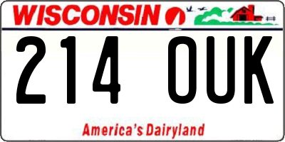 WI license plate 214OUK