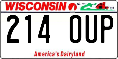 WI license plate 214OUP