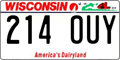 WI license plate 214OUY
