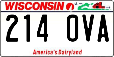 WI license plate 214OVA