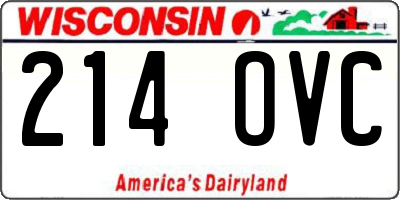 WI license plate 214OVC